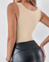 ChicMe ContourX U Neck Shapewear Built-in Bra Sleeveless High Strechy Slim Fit Tank BodySuits nude