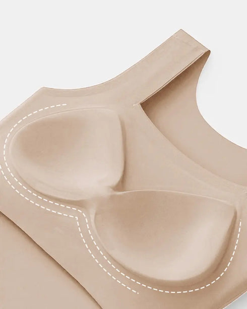 ChicMe ContourX U Neck Shapewear Built-in Bra Sleeveless High Strechy Slim Fit Tank BodySuits nude