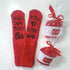 1Pair Funny Letter Print Crew Socks red