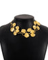2 Pieces Jewellery Set Metal Leaf Necklace and Flower Earrings Set gold