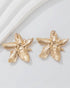 2 Pieces Jewellery Set Metal Leaf Necklace and Flower Earrings Set gold
