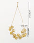 2 Pieces Jewellery Set Metal Leaf Necklace and Flower Earrings Set gold