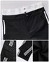 Contrast Side Striped Zipper Fly Stretchy High Waist Pants Flap Pockets Design Double Waistband Cargo Pants black
