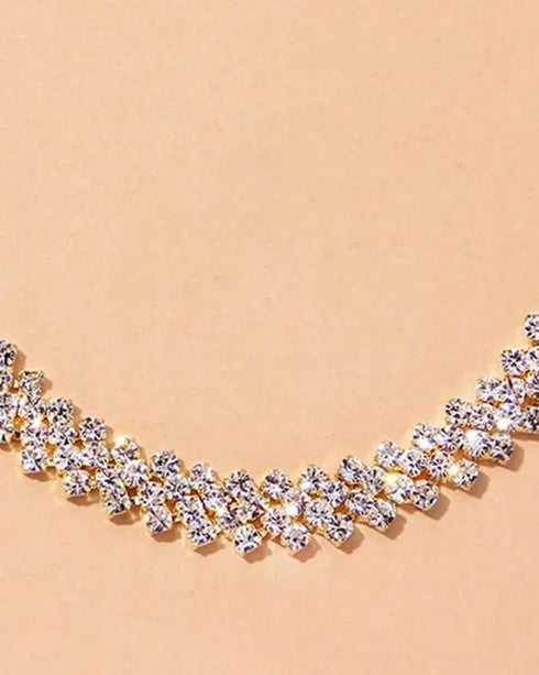 1pc Asymmetrical Rhinestone Fashion Jewelry Beach Anklet gold