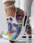 Floral Pattern Embroidery Mesh Sneakers multicoloured&white