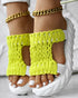 Braided Hollow Out Slippers Summer Sandals light green