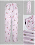 2 Pieces Outfit Floral Placement Print Long Sleeve Drop Shoulder Top and Elastic Waist Pants Set Causal Pajamas Set light purple