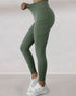Winter Warm High Waisted Workout Athletic Leggings Tummy Control Butt Lifting Ultra Soft Thermal Lined Yoga Pants Women's Sportswear with Stacked Slit Pockets On Side Army green