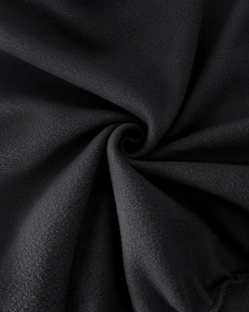 2 Pieces Outfit Kangaroo Pocket Thermal Lined Drawstring Hoodie Sweatshirt and Casual Elastic Waist Cinched Ribbed Cuffs Sporty Sweatpants Set black