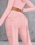 Drawstring Slit Pocket Design Sweatpants pink