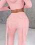 Drawstring Slit Pocket Design Sweatpants pink