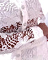 2 Pieces Outfit Lace Hollow Out Long Sleeve Blouse and Romantic Lace Trim Shorts Set white
