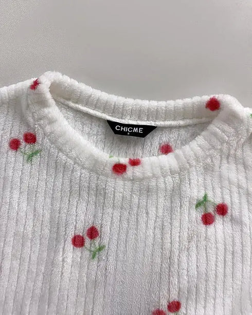 2 Pieces Outfit Rhinestone Christmas Santa Hat & Wine Glass Graphic Plaid Print Spliced Colorblock Long Sleeve Top and Plaid Print Elastic Waist Pants Set Casual Pajamas Set white