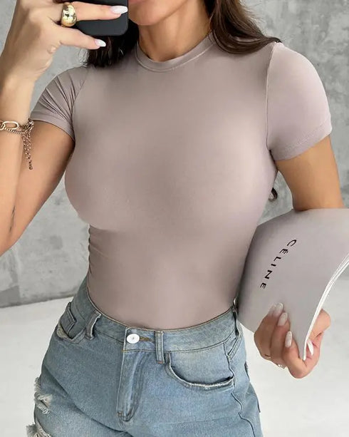 ChicMe ContourX 2-Pack Crewneck Short Sleeve Tee Slim Fit Basic T-Shirts style2