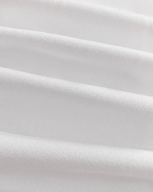 Contrast Lace Hollow Out Long Sleeve Blouse Dress Casual Tied Detail Mini Dress white