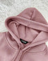 2 Pieces Outfit Kangaroo Pocket Thermal Lined Drawstring Hoodie Sweatshirt and Casual Elastic Waist Cinched Ribbed Cuffs Sporty Sweatpants Set pink