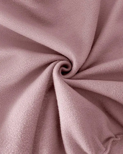 2 Pieces Outfit Kangaroo Pocket Thermal Lined Drawstring Hoodie Sweatshirt and Casual Elastic Waist Cinched Ribbed Cuffs Sporty Sweatpants Set pink