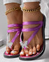 Butterfly Pattern Rhinestone Toe Post Flip Flops hot pink