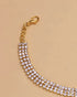 1pcs Double Layered Heart Rhinestone Anklet gold