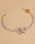 1pc Rhinestone Love Pendant Chain Anklet gold
