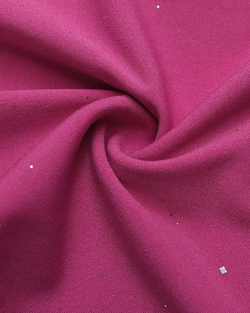 Pearls Decor Thick Strap Backless Slit Back Tank Dress Zipper Back Bodycon Dress With Belt rose red