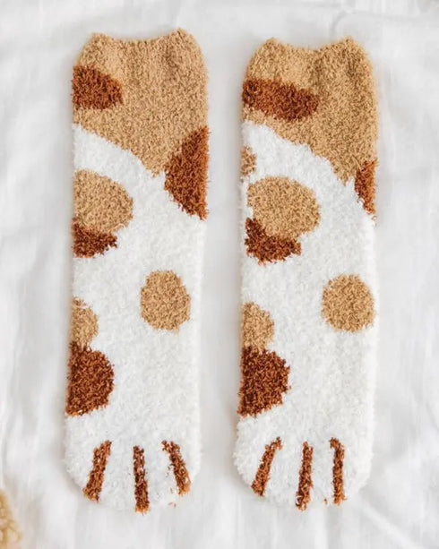 1Pair Fluffy Cozy Animal Stripe Fuzzy Socks style2