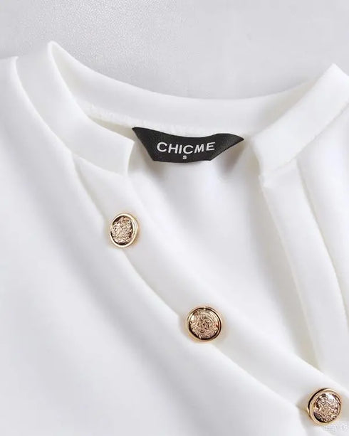 Lace Floral Open Front Long Sleeve Casual Button T-shirt white