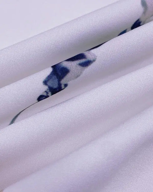 Ombre Cold Shoulder Lantern Sleeve Frill Ruffle Hem Blouse Top light purple