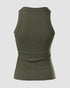 ChicMe Built-in Bra Ribbed Round Neck Tank Top Army green