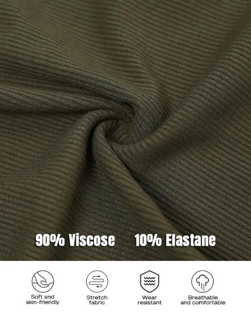 ChicMe Built-in Bra Ribbed Round Neck Tank Top Army green