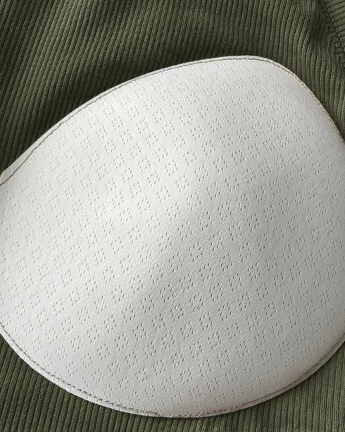 ChicMe Built-in Bra Ribbed Round Neck Tank Top Army green