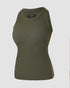 ChicMe Built-in Bra Ribbed Round Neck Tank Top Army green