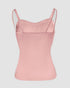 Multi Adjustable Spaghetti Straps Built in Bra Cami Top Sexy Ribbed Slim Fit Workout Camisole Top pink