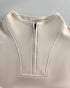 Contrast Sequin Long Sleeve Drop Shoulder Sweatshirt Casual Zipper Side Top Apricot