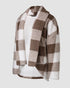 Plaid Pattern Oversized Fleece Jacket Teddy Bear Coat Open Front Batwing Sleeve Fuzzy Cardigan khaki