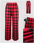 2 Pieces Outfit Letter and Heart Print Long Sleeve Top and Casual Plaid Pnats Sets with Pocket black