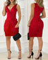 Pearls Decor Thick Strap Backless Slit Back Tank Dress Zipper Back Bodycon Dress With Belt red