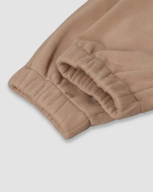 Stretchy Waist Pocket Design Cuffed Sweatpants khaki