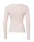 Long Sleeve Top Button Down Slim Fit Tops Crewneck Ribbed Knit Shirt light pink