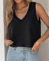 V-Neck Casual Sleeveless Top black
