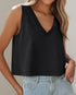 V-Neck Casual Sleeveless Top black
