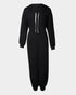 Hooded Kangaroo Pocket Design Stretchy Waist Cuffed Jumpsuit black
