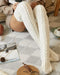 1Pair Over The Knee High Cable Knit Long Socks white