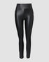 ChicMe CurveEase PU Leather Leggings High Waist Curved Fleece Lined Tights Casual Pants black