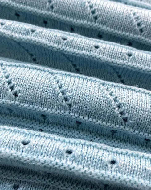 V-Neck Hollow Out Long Sleeve Knit Dress blue