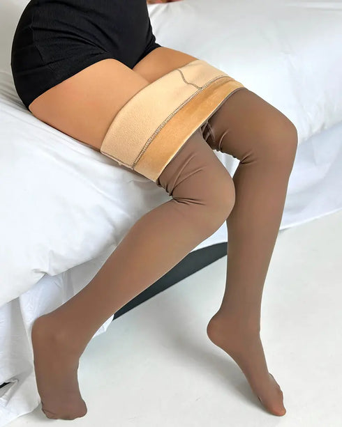 ChicMe ShapeLift 2-Piece Magic Fleece Lined Leggings Tight Thin Fleece Thermal Pantyhose Warm Leggings(Size Regular/Large/Extra Large) style4