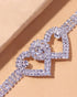 1pcs Double Layered Heart Rhinestone Anklet silver