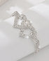 1pc Rhinestone Chain Double Heart Anklet silver