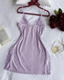 Butterfly Leopard Print Bowknot Decor Lace Patch Sleep Dress purple
