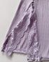 2 Piece Lace Trim Side Slit Bowknot Decor Modal Cami Sleep Dress Cardigan Nightdress Set purple